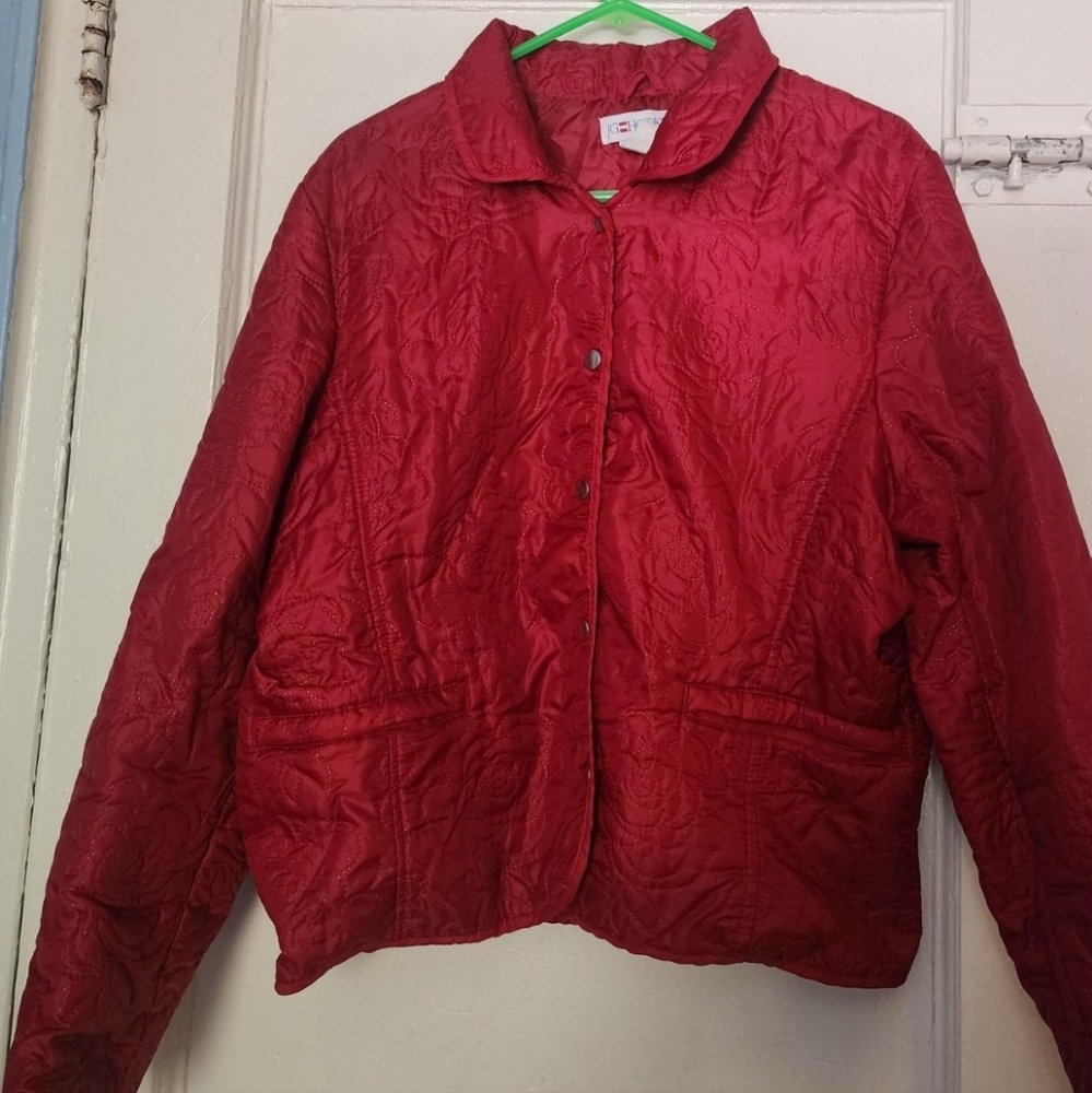 Women's Red Quilted Jacket